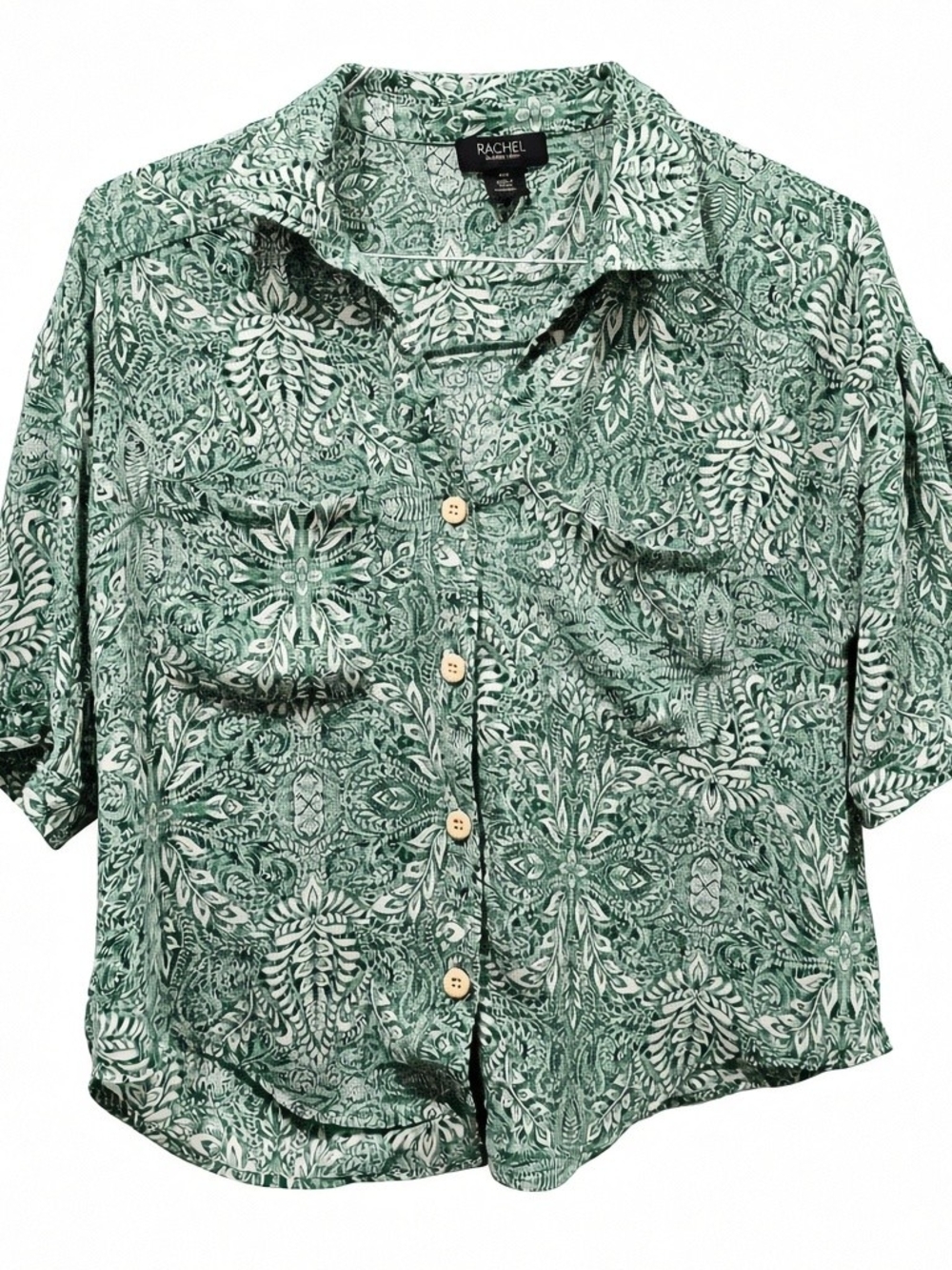 Rachel Roy Floral Button Down Shirt - Medium